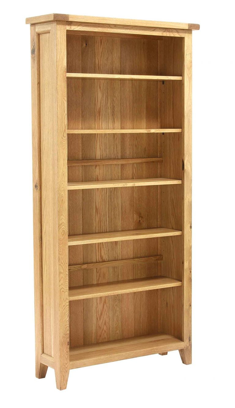 Besp-Oak Vancouver Oak Tall Bookcase with 6 Adjustable Shelves | Fully Assembled