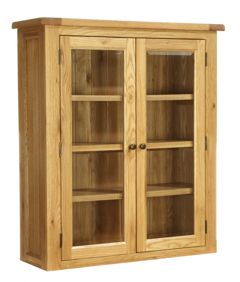 Besp-Oak Vancouver Oak 2 Door Glazed Small Dresser (Top Only) | Fully Assembled