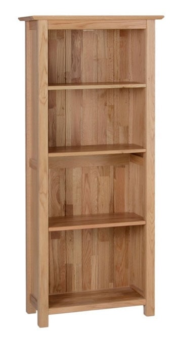 Devonshire New Oak 5ft Slim Bookcase With 4 Shelves | Fully Assembled