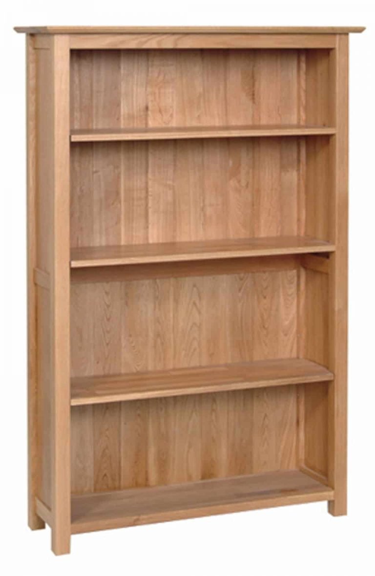 Devonshire New Oak Bookcase 4ft 9 Tall With 4 Shelves| Fully Assembled