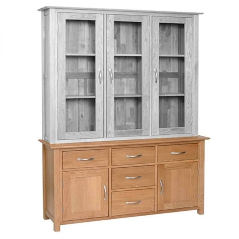 Devonshire New Oak 4’6” Sideboard with 2 Doors & 5 drawers (BASE ONLY) | Fully Assembled