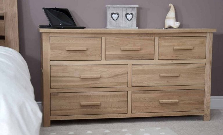Homestyle Opus Solid Oak 7 Drawer Multi Chest | Fully Assembled