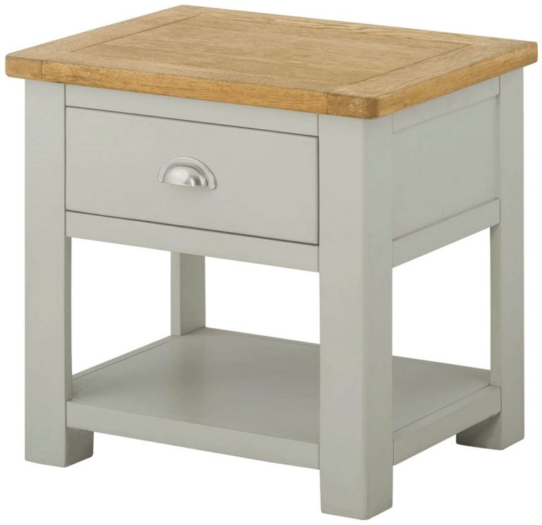 Classic Portland Lamp Table with Drawer-stone