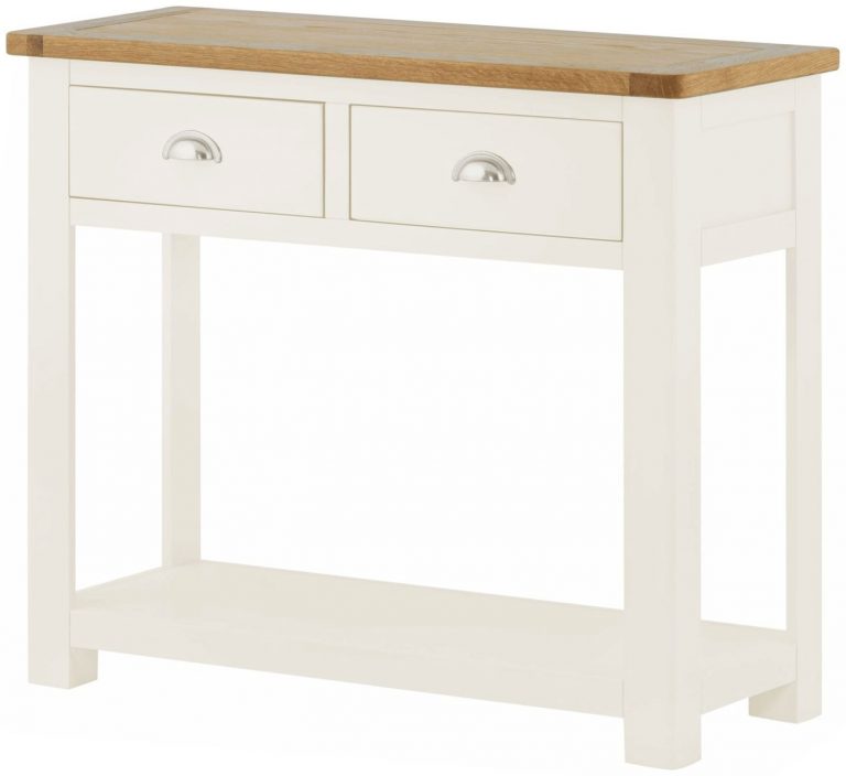 Classic Portland Painted White 2 Drawer Console Table
