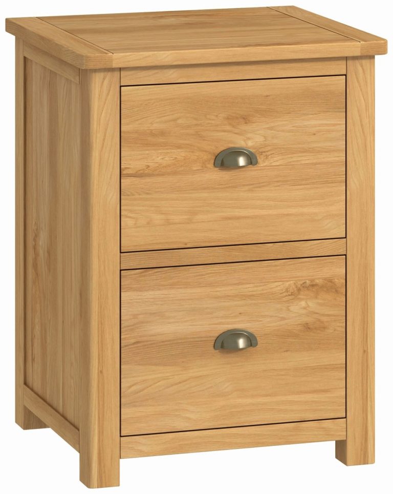 Classic Portland Oak Office 2 Drawer Filing Cabinet – oak