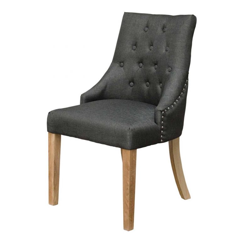 Windsor Button Back Dining Chair – Charcoal Grey (Pair)