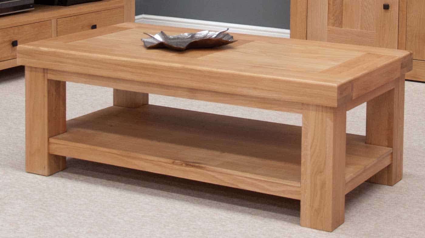 Homestyle Bordeaux Oak Coffee Table With Shelf | Fully Assembled