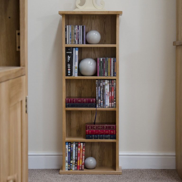 Homestyle Opus Solid Oak CD/DVD Tower | Fully Assembled