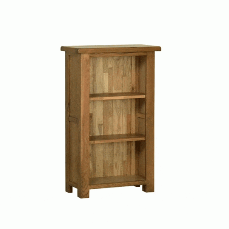 Devonshire Rustic Oak 3′ Narrow Bookcase with 2 Shelves | Fully Assembled