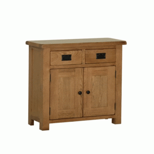 Devonshire Rustic Oak Small Sideboard 2 Drawers & 2 Doors | Reduced To Clear – Was £319 Now £250