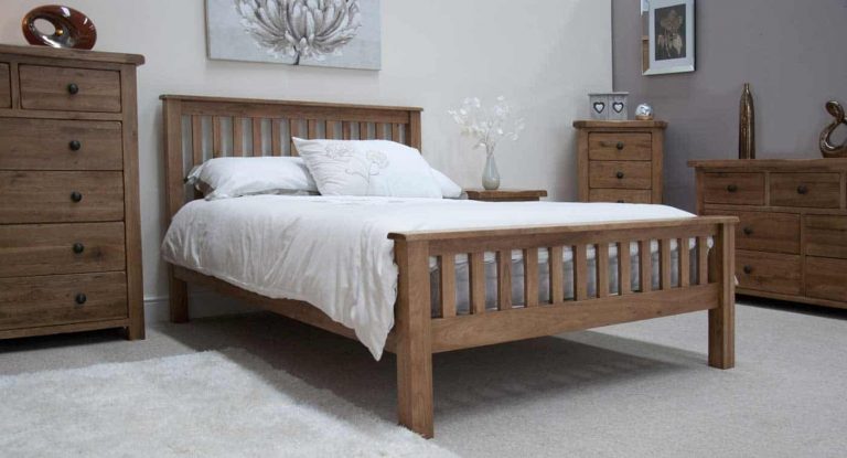 Original Rustic Solid Oak 4’6″ Double Bed