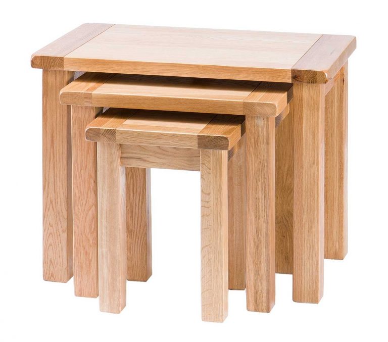 Besp-Oak Vancouver Select Nest of 3 Tables | Fully Assembled