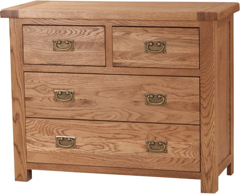 Suffolk Solid Oak 2 over 2 Drawer Chest | Fully Assembled