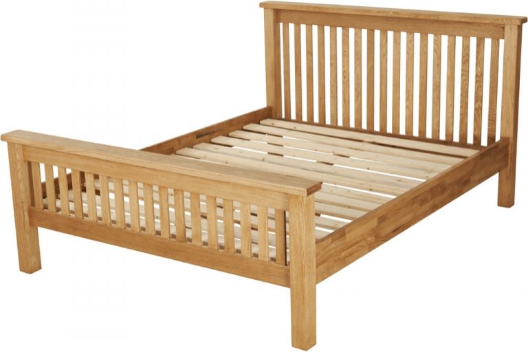 Suffolk Solid Oak 4’6″ Double High Foot End Bed