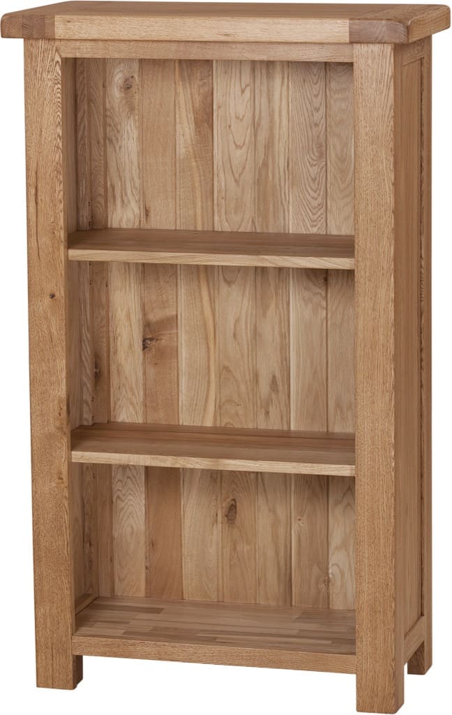 Suffolk Solid Oak 3′ Narrow Bookcase with 3 Adjustable shelves | Fully Assembled