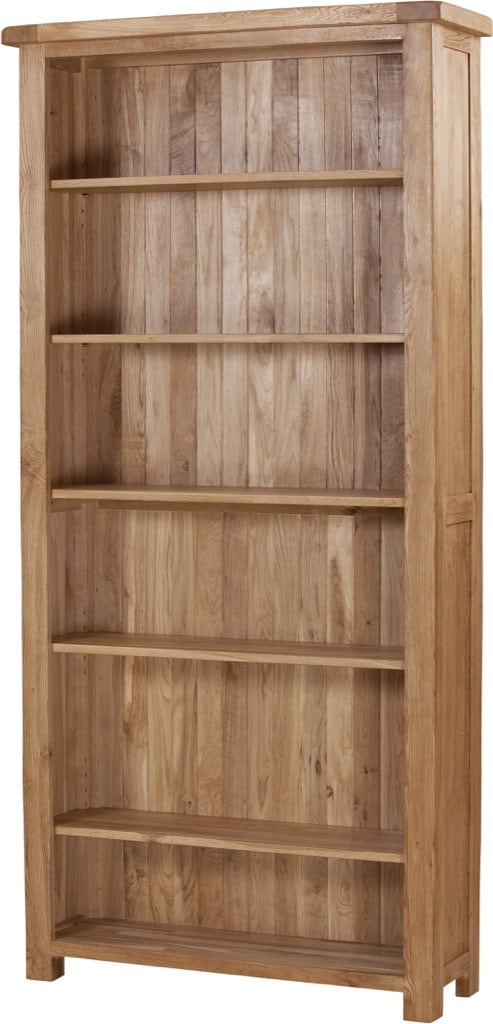 Suffolk Solid Oak 6′ Wide Bookcase 6 Adjustable shelves | Fully Assembled