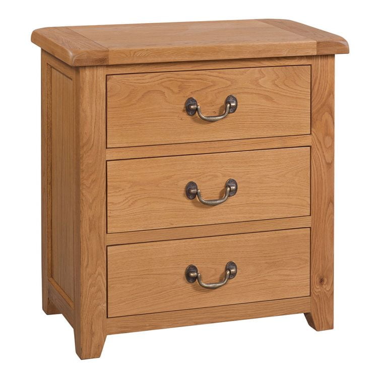 Somerset Waxed Oak 3 Drawer Chest of Drawers| Fully Assembled
