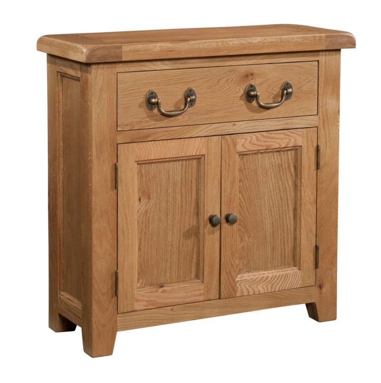 Somerset Waxed Oak Small Sideboard with 2 Doors & 1 Drawer | Fully Assembled