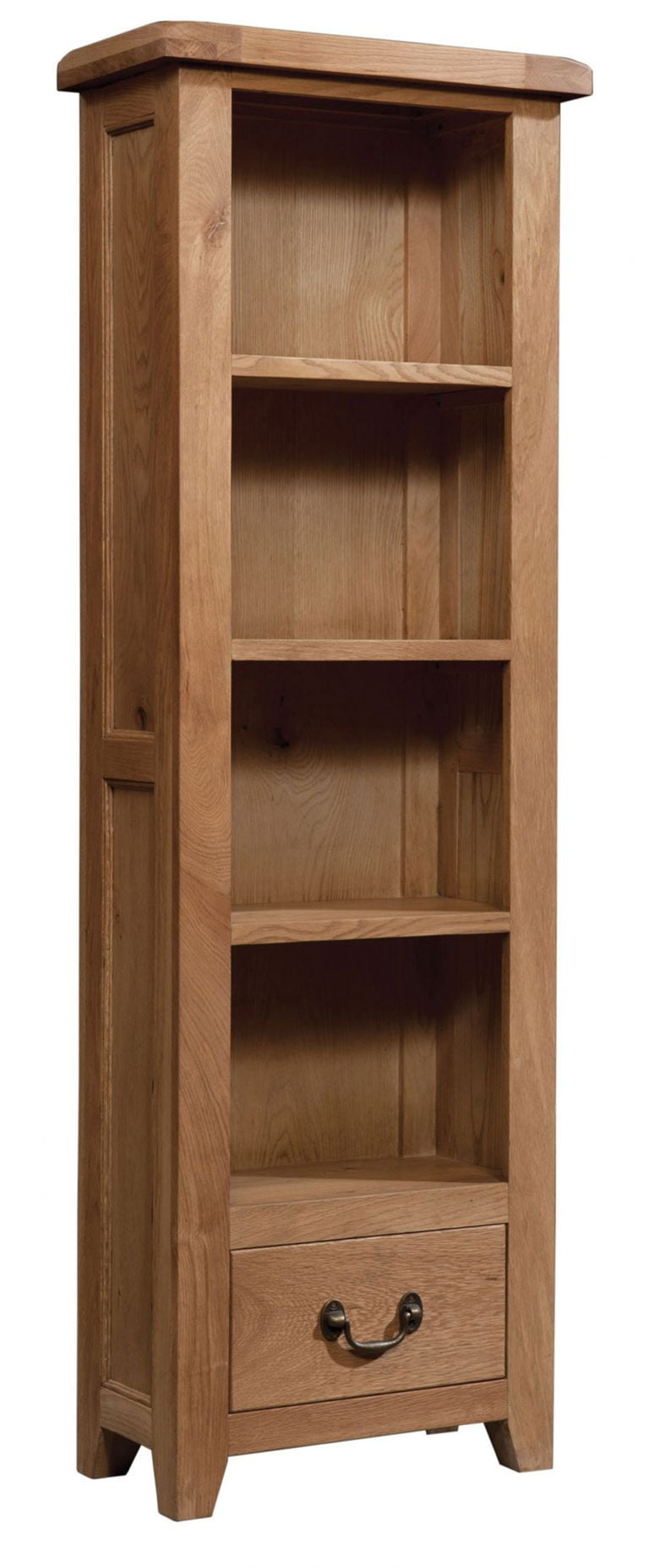Somerset Waxed Oak 600mm x 1800mm Bookcase with Drawer | Fully Assembled