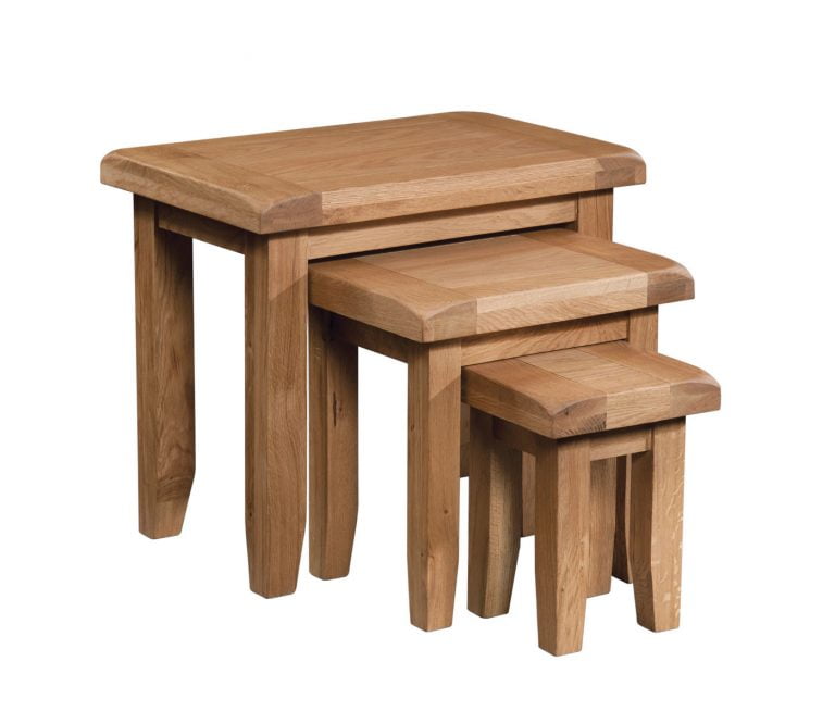 Somerset Waxed Oak Nest of Tables | Fully Assembled