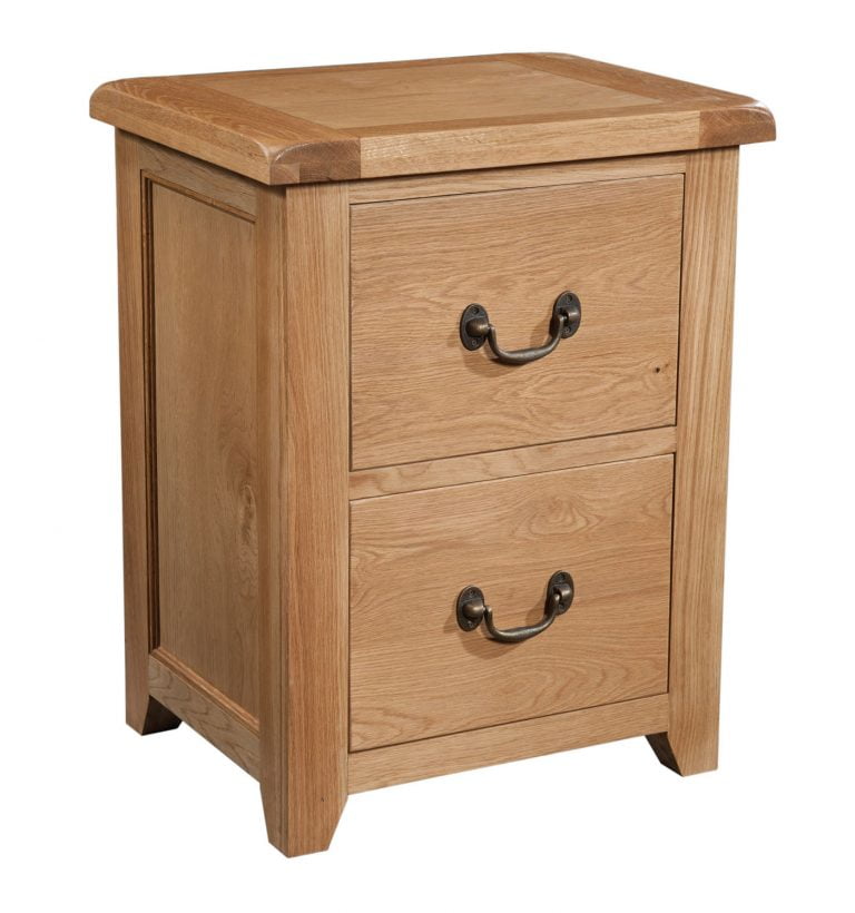 Somerset Waxed Oak 2 Drawer Filing Cabinet | Fully Assembled