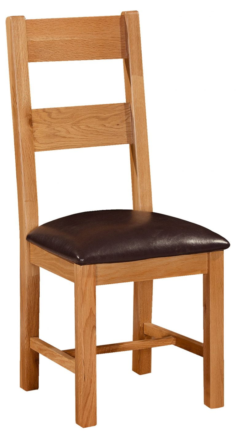 Somerset Waxed Oak Ladder Back Dining Chair (Pair)
