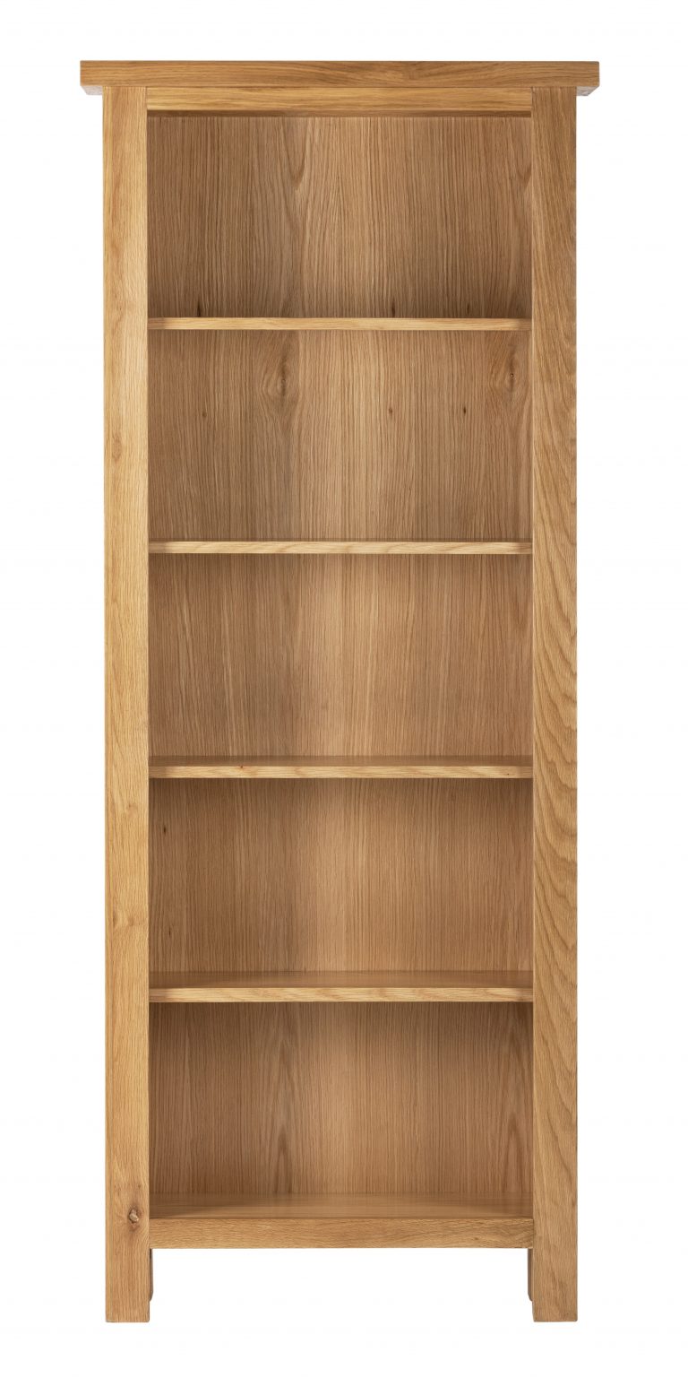 Besp-Oak Vancouver Compact Tall Bookcase with 5 Adjustable Shelves | Fully Assembled