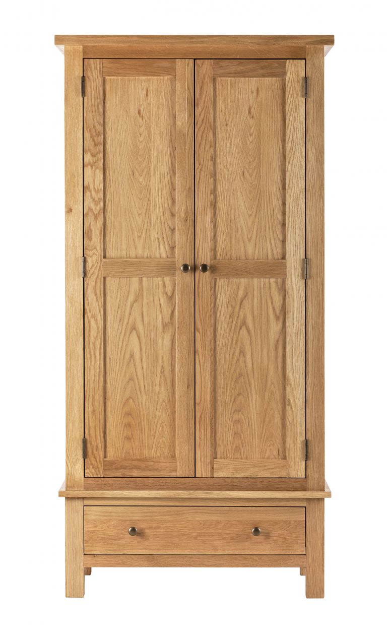 Besp-Oak Vancouver Compact Double Wardrobe with 1 Drawer