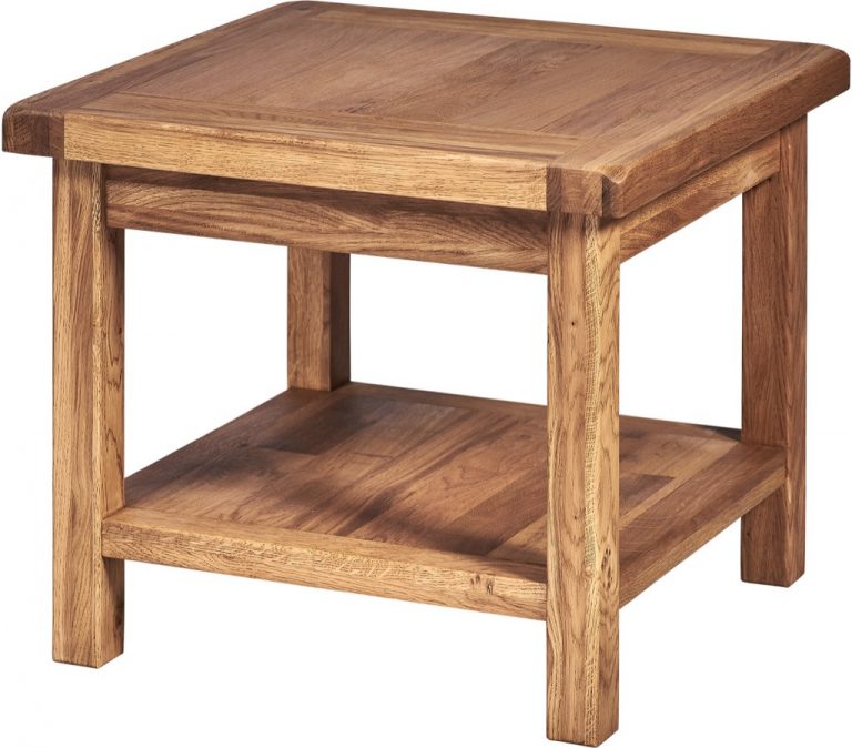 Suffolk Solid Oak Small Square Coffee Table with shelf | Fully Assembled