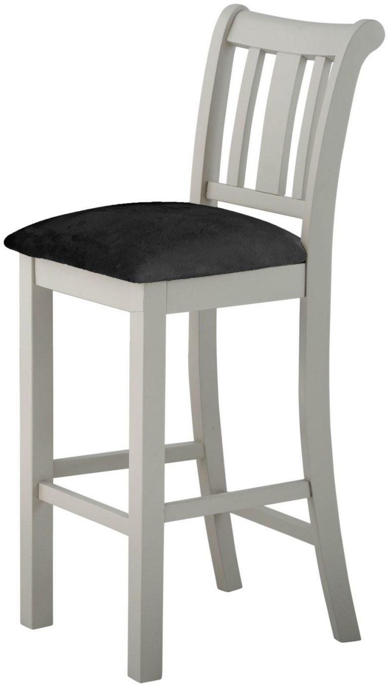 Classic Portland Painted Stone Bar Stool with Grey Seat Pad
