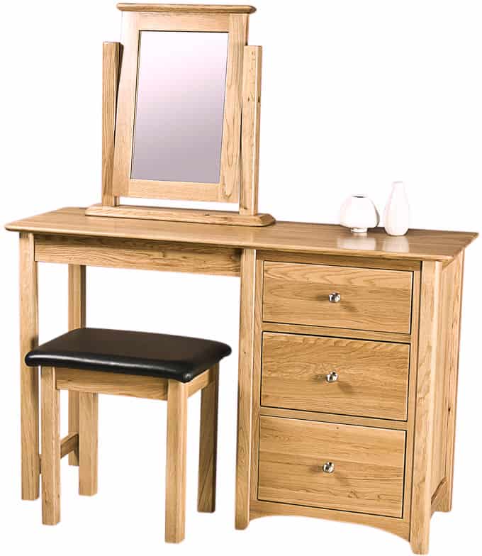 Cambridge Solid Oak Single Pedestal Dressing Table