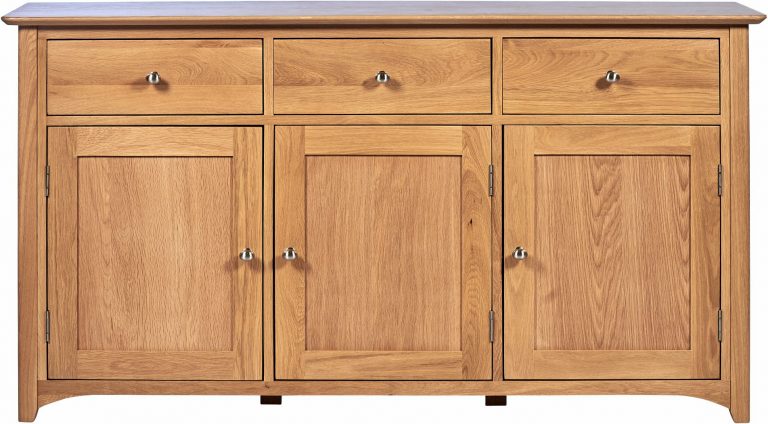 Cambridge Solid Oak 3 Drawer & 3 Door Large Sideboard | Fully Assembled