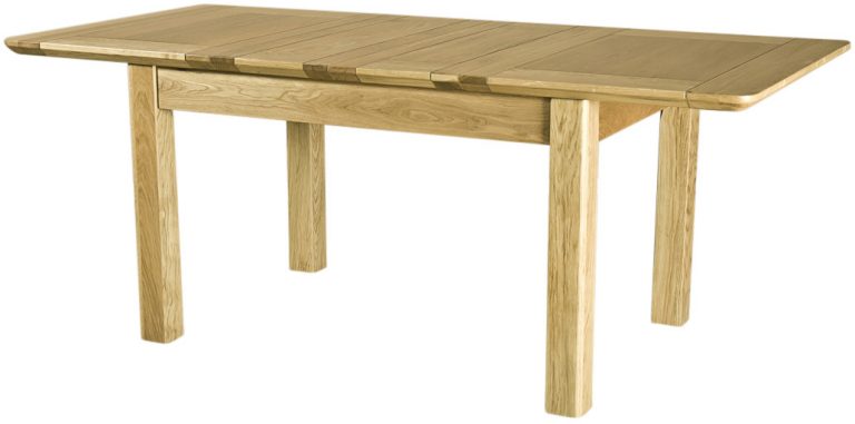 Cambridge Solid Oak 4’6″ Extending Dining Table (2 Leaf)