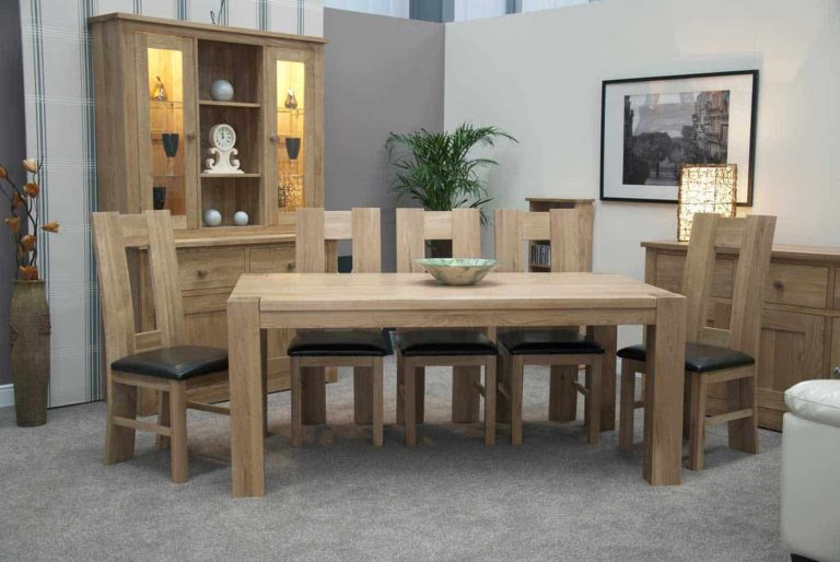 Homestyle Trend Solid Oak Large 1.8m Fxed Top Dining Table (TABLE ONLY)