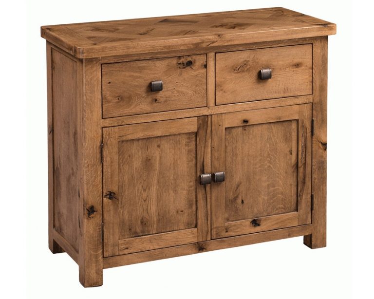 Homestyle Aztec Oak 2 Door 2 Drawer Small Sideboard | Fully Assembled