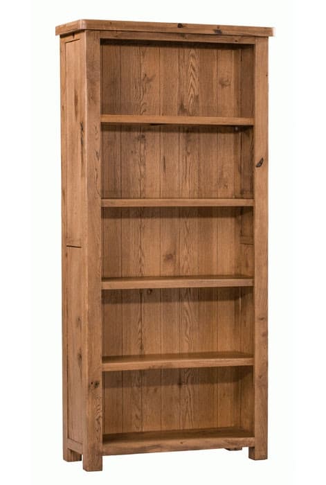 Homestyle Aztec Oak Large Bookcase With, Ready Assembled Bookcases With Cupboards
