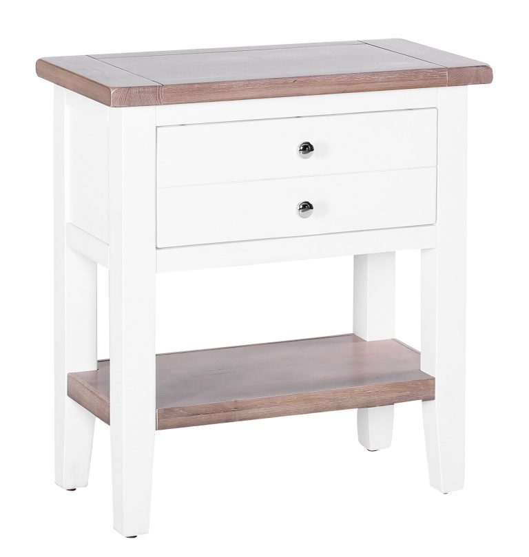 Besp-Oak Vancouver Chalked Oak & Pure White 1 Drawer Console Table