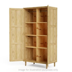 SCAROBE_Open Scandic Oak Double Wardrobe - Open