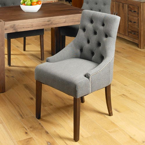Walnut Accent Upholstered Dining Chair (Pack of Two)