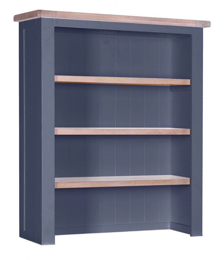 Besp-Oak Vancouver Chalked Oak & Downpipe Hutch with 3 Shelves (Top Only) | Fully Assembled