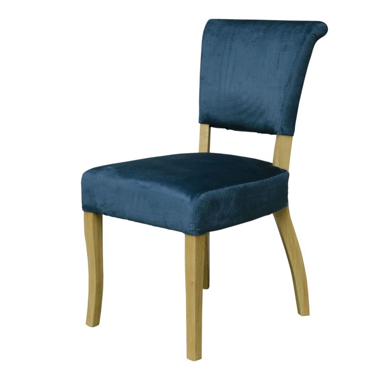 Capri Dining Chair Blue Velvet (Pair)