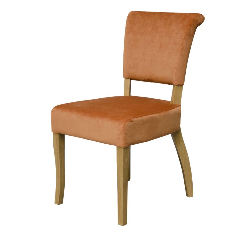Capri Dining Chair Orange Velvet (Pair)