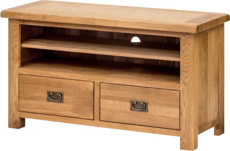 Suffolk Oak TV Cabinet with Drawers | Fully Assembled