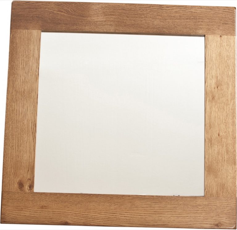 Country Rustic Oak Wall Mirror 900×900  | Fully Assembled