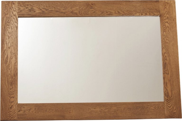 Country Rustic Oak Wall Mirror 1300×900 | Fully Assembled