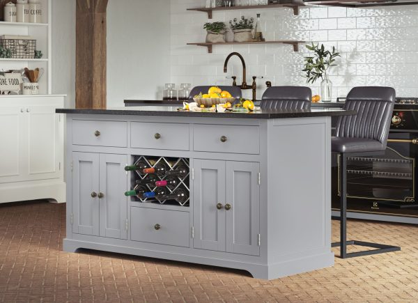 Oxford Kitchen Island Painted Grey With, Assembled Kitchen Islands