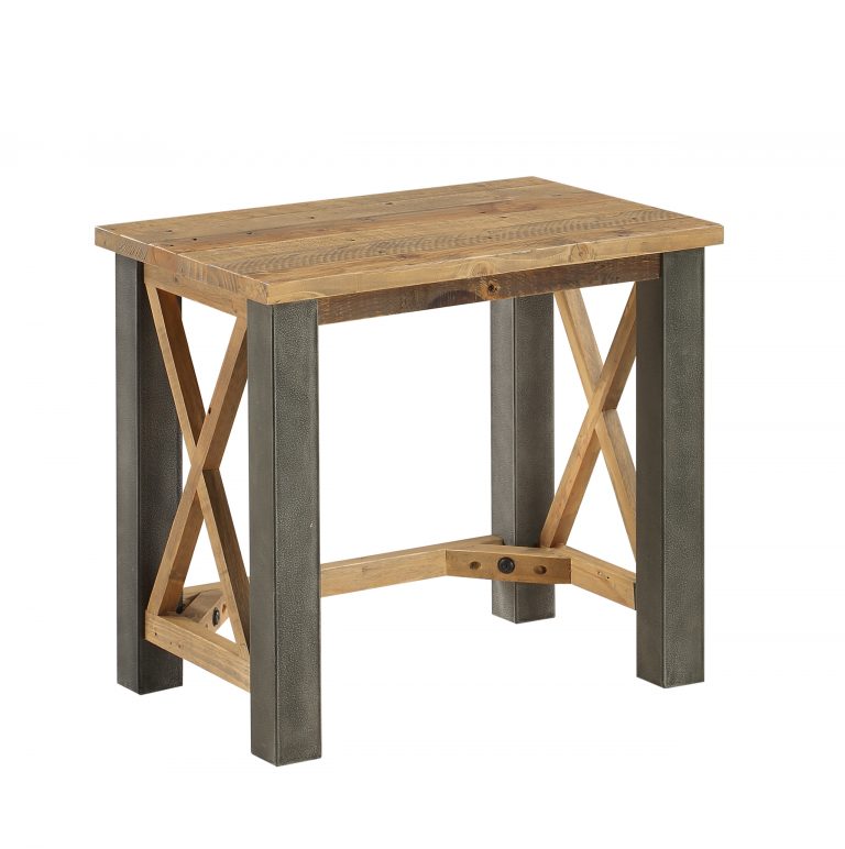Urban Elegance Reclaimed Open Front Side/Lamp Table | Fully Assembled