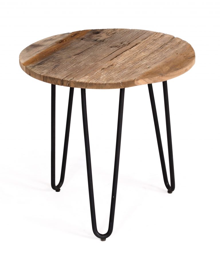 Cosgrove Tall Reclaimed Wood & Metal Side table