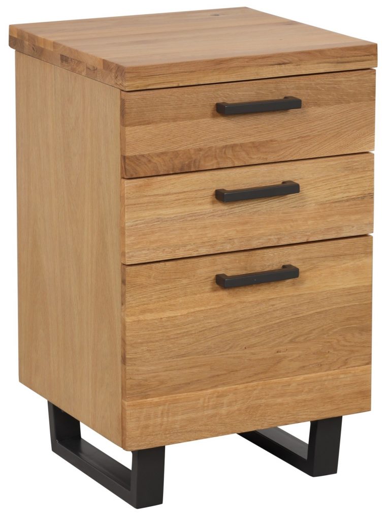 Classic Fusion Industrial Oak Filing Cabinet (Smooth Top)