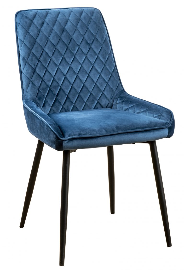 Devonshire Soft Touch Diamond Back Dining Chair Blue  (Pair)